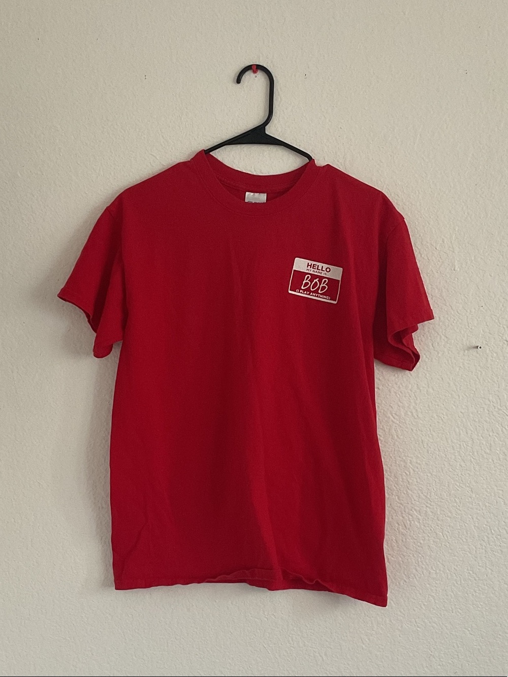 Red 'Hello Bob' Pocket-Style Graphic Tee - BOB FM Radio